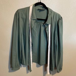 Princess highway tie neck blouse